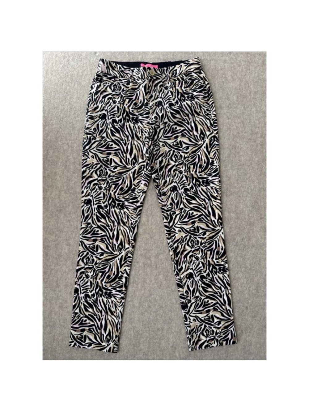 Lilly Pulitzer Kelly Stretch Pants Womens 4 Onyx Can You Zee Me Ankle Length